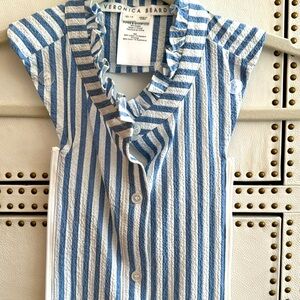 New cotton seersucker Veronica Beard dickey!🩵